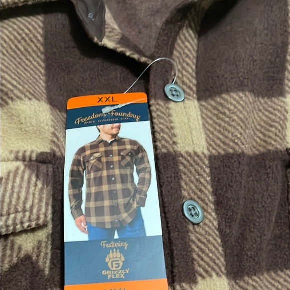 Freedom Foundry Brown and Tan Plaid Shirt XXL - Picture 1 of 1